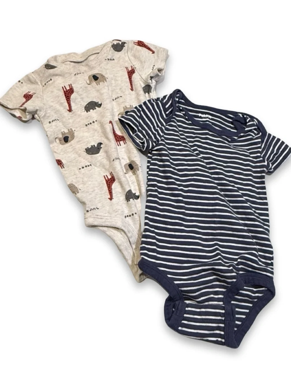 Mixed Lot: Black Joggers, Striped & Giraffe Bodysuit 12M